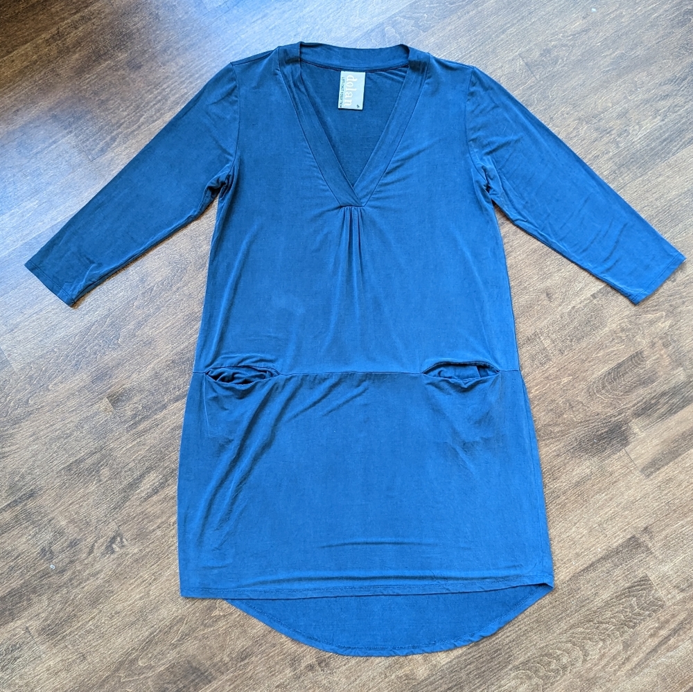 Anthropologie Dolan Left Coast Slouchy Tunic Dress Midnight Blue Size Medium